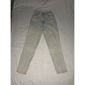 Chic Jeans Womens 14 Light Blue Acid Wash High Rise Straight Leg‎ USA Denim
